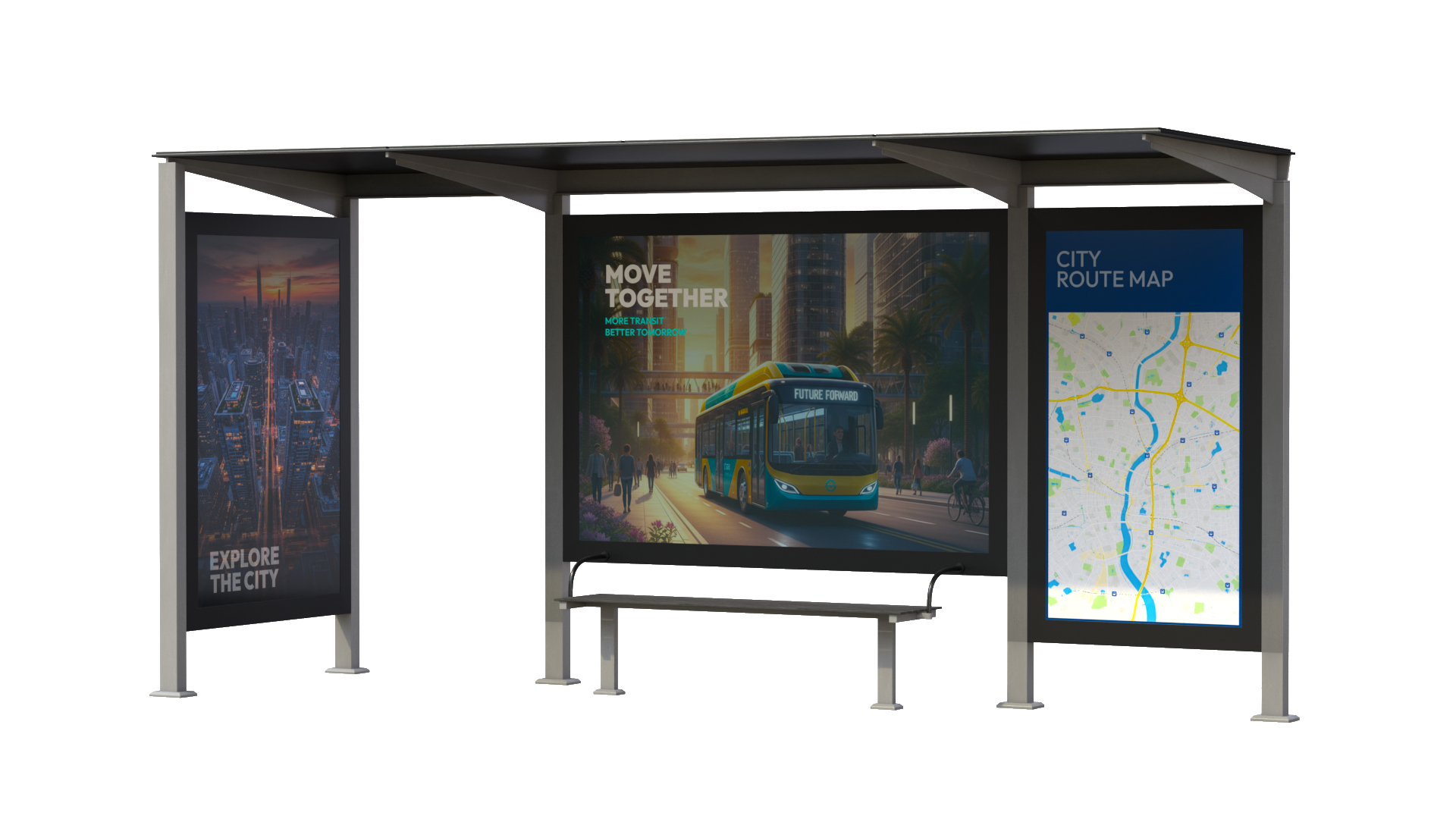 Transit Shelter - Smart Modular Display 3D Model