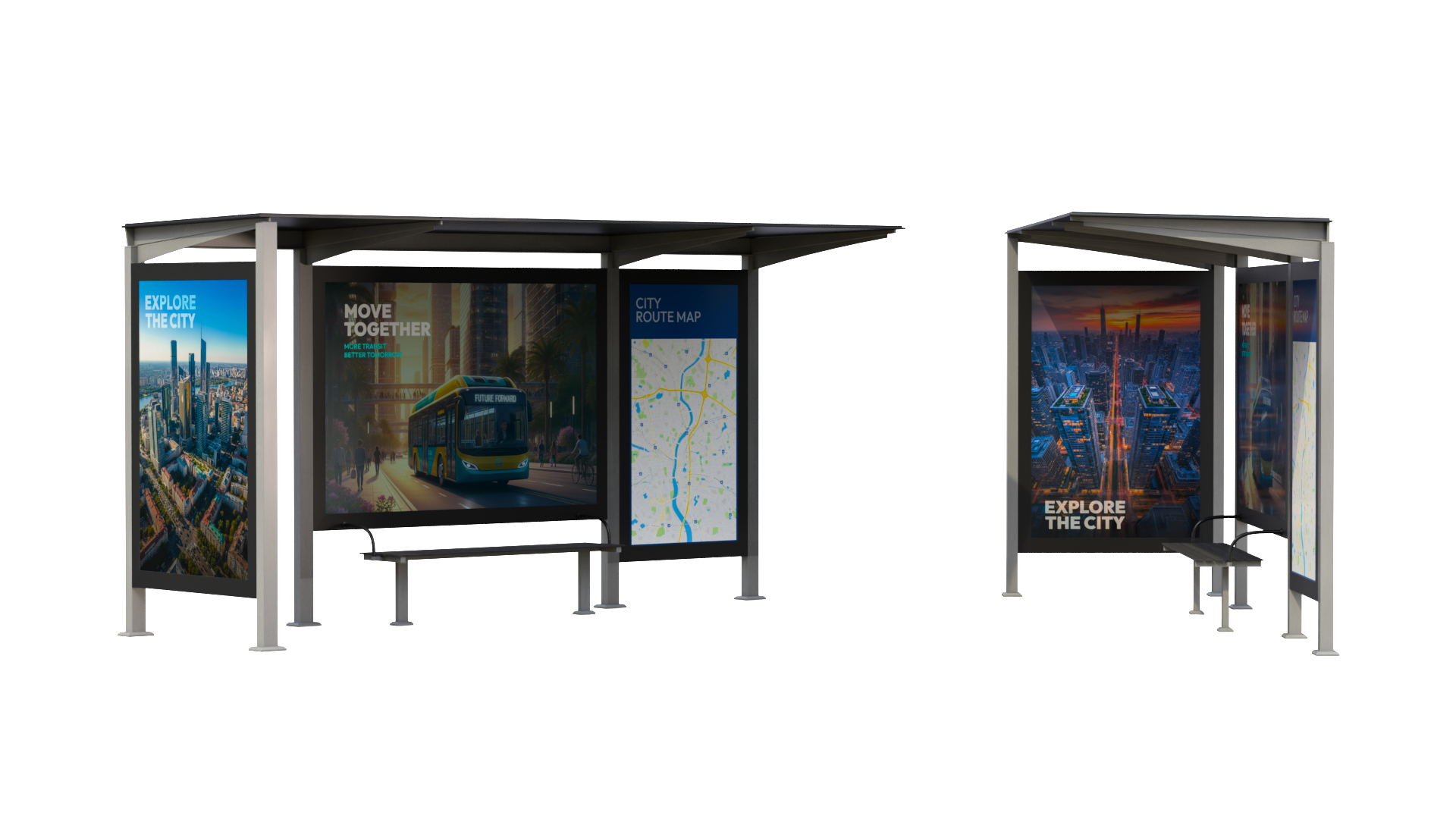 Transit Shelter - Smart Modular Display 3D Model