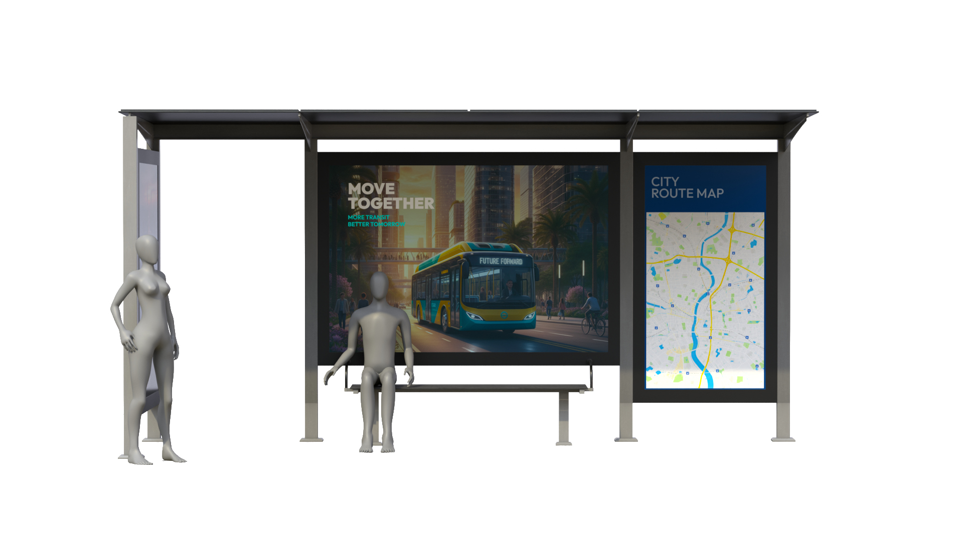 Transit Shelter - Smart Modular Display 3D Model
