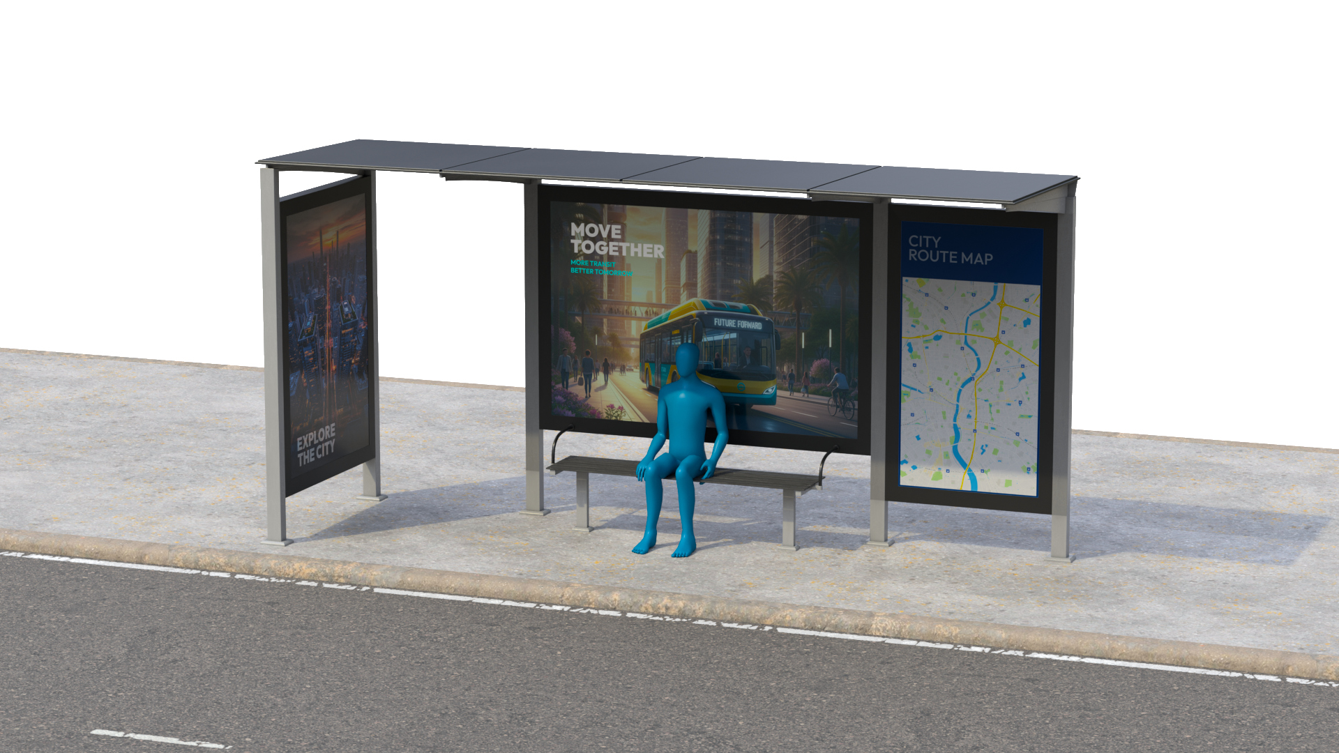 Transit Shelter - Smart Modular Display 3D Model
