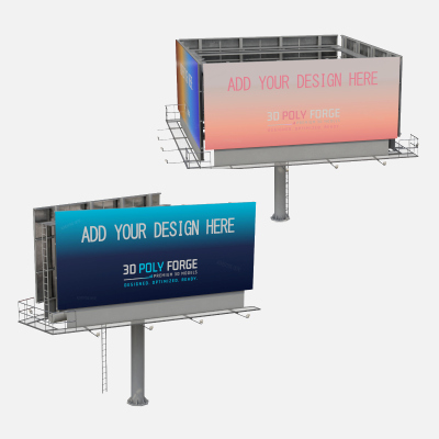 Unipole Billboards - Angled and Quad Panel Set