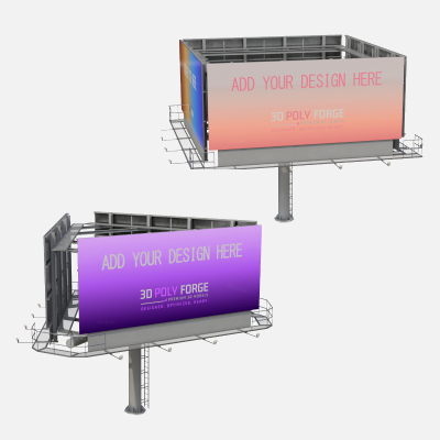 Unipole Billboards - Multiple Advertising Panel Set