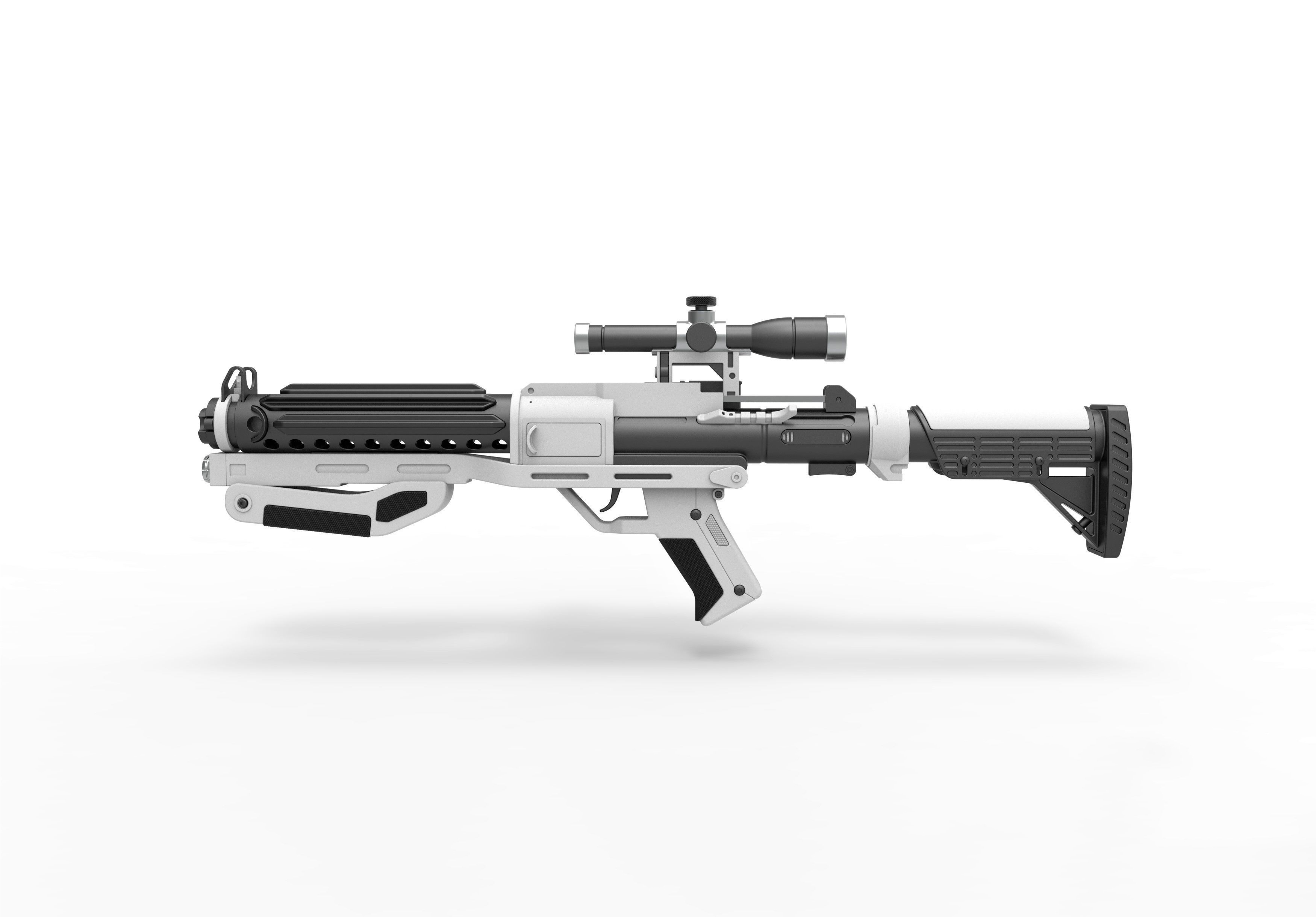 Blaster Rifle TLJ SE-44C 3D Print Model 3D Model