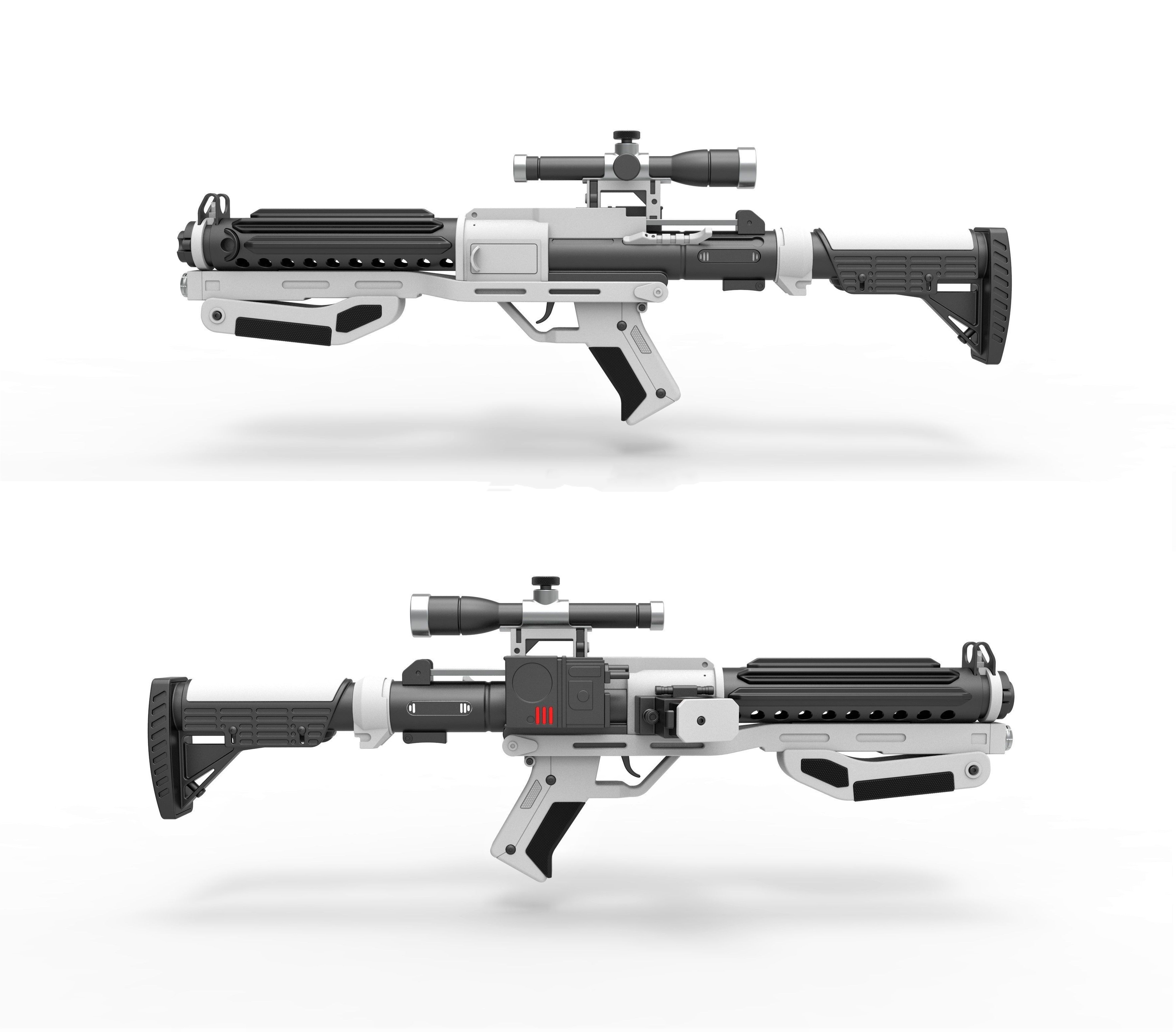 Blaster Rifle TLJ SE-44C 3D Print Model 3D Model