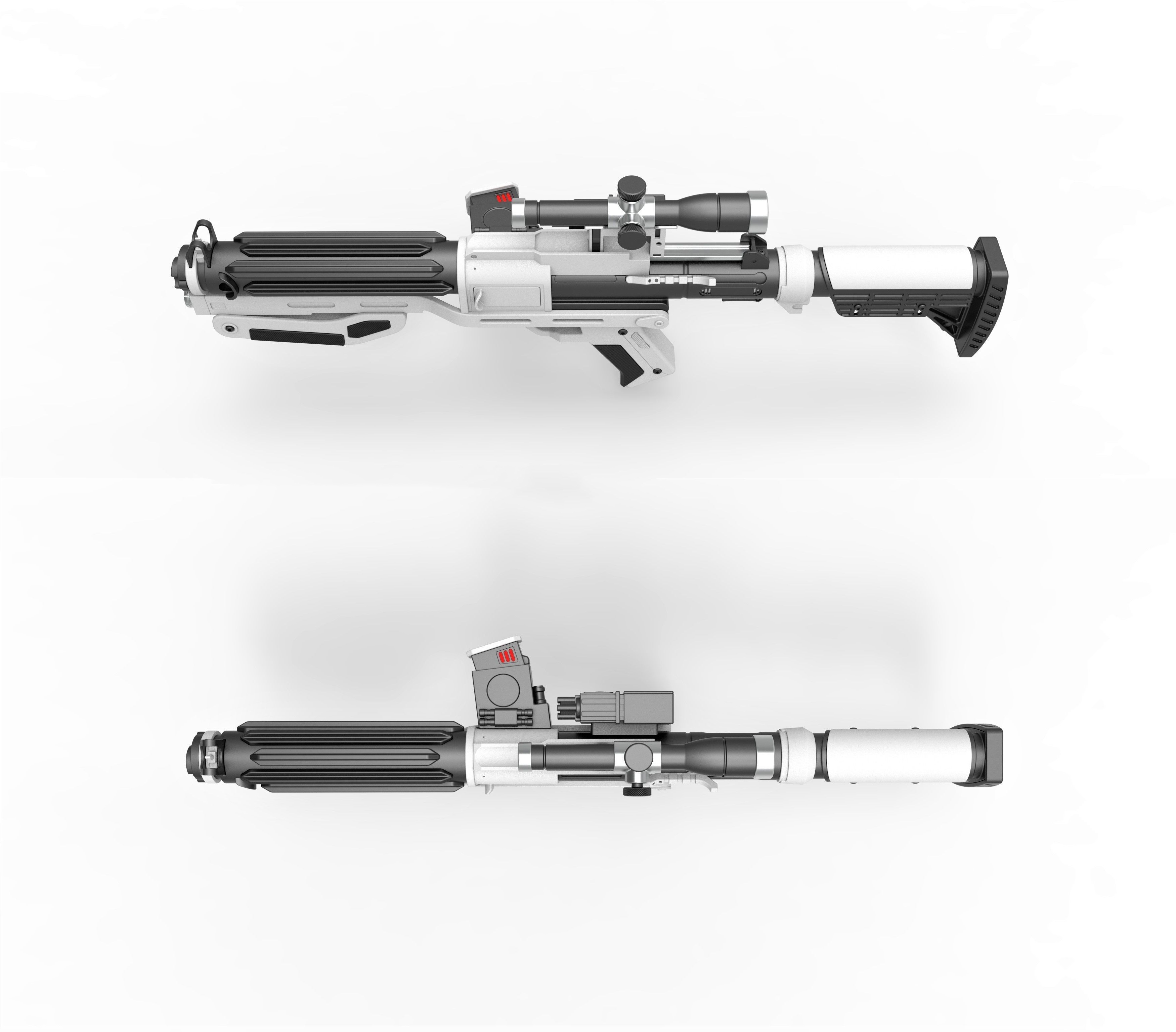 Blaster Rifle TLJ SE-44C 3D Print Model 3D Model