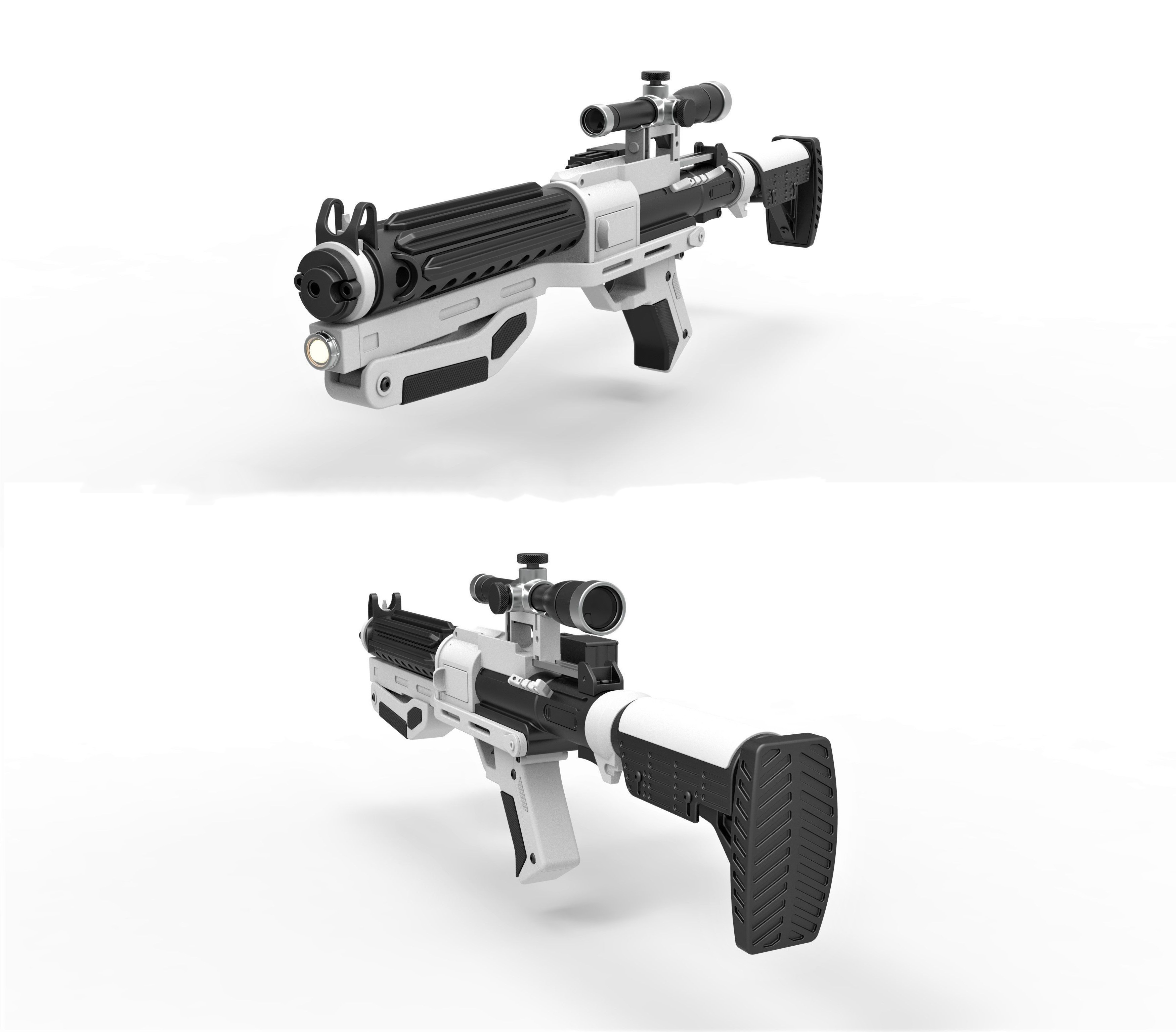 Blaster Rifle TLJ SE-44C 3D Print Model 3D Model