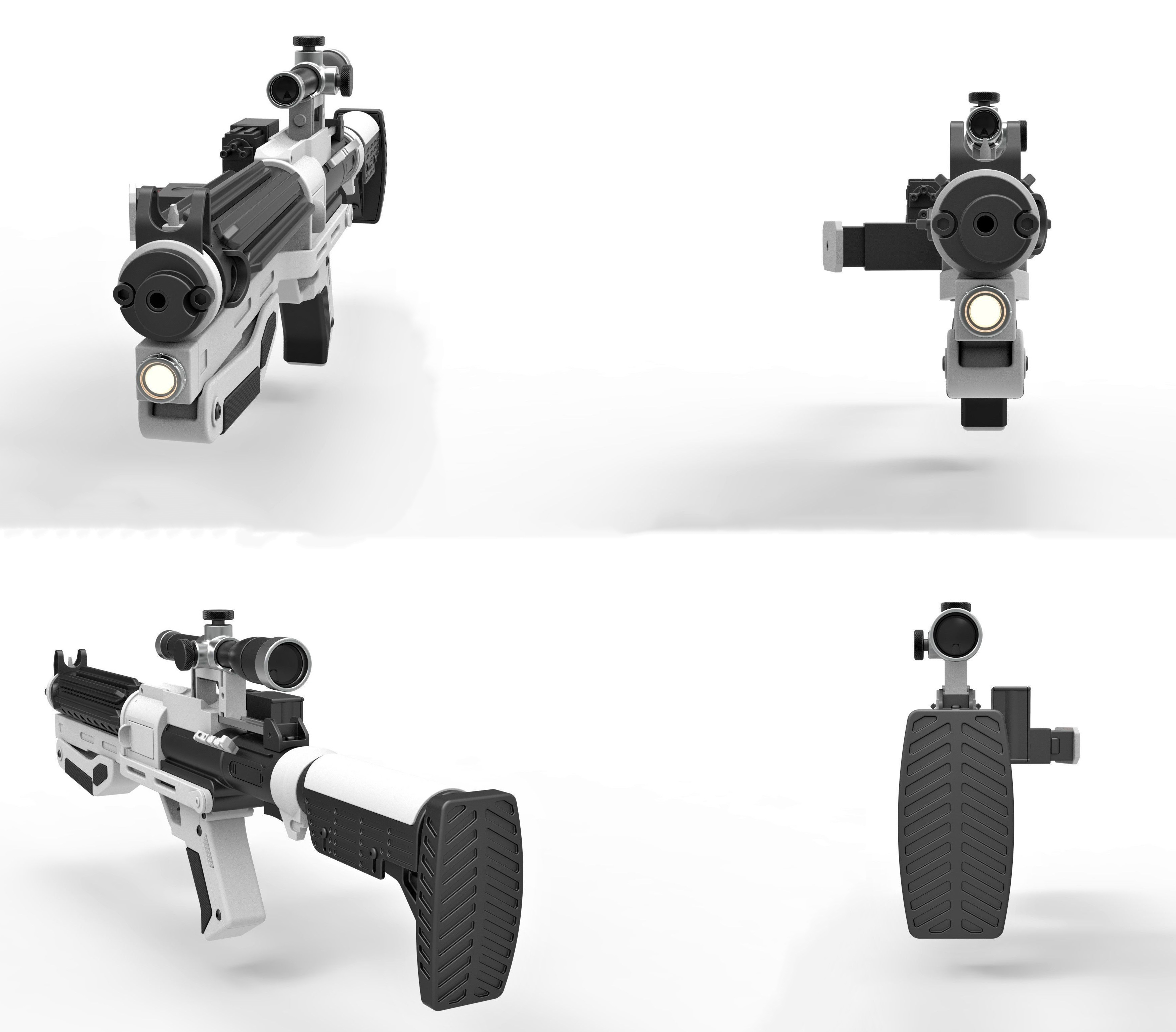 Blaster Rifle TLJ SE-44C 3D Print Model 3D Model