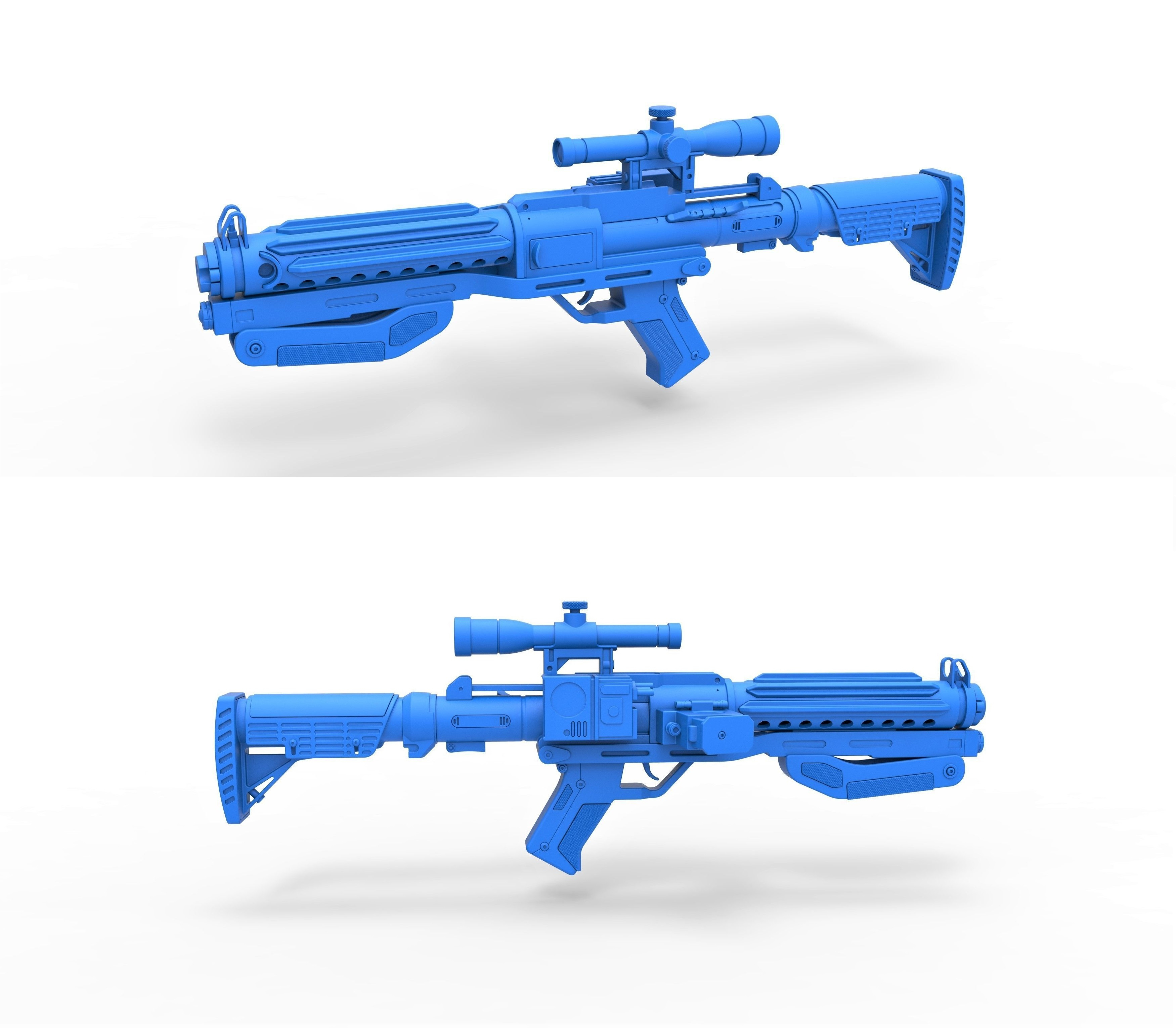 Blaster Rifle TLJ SE-44C 3D Print Model 3D Model