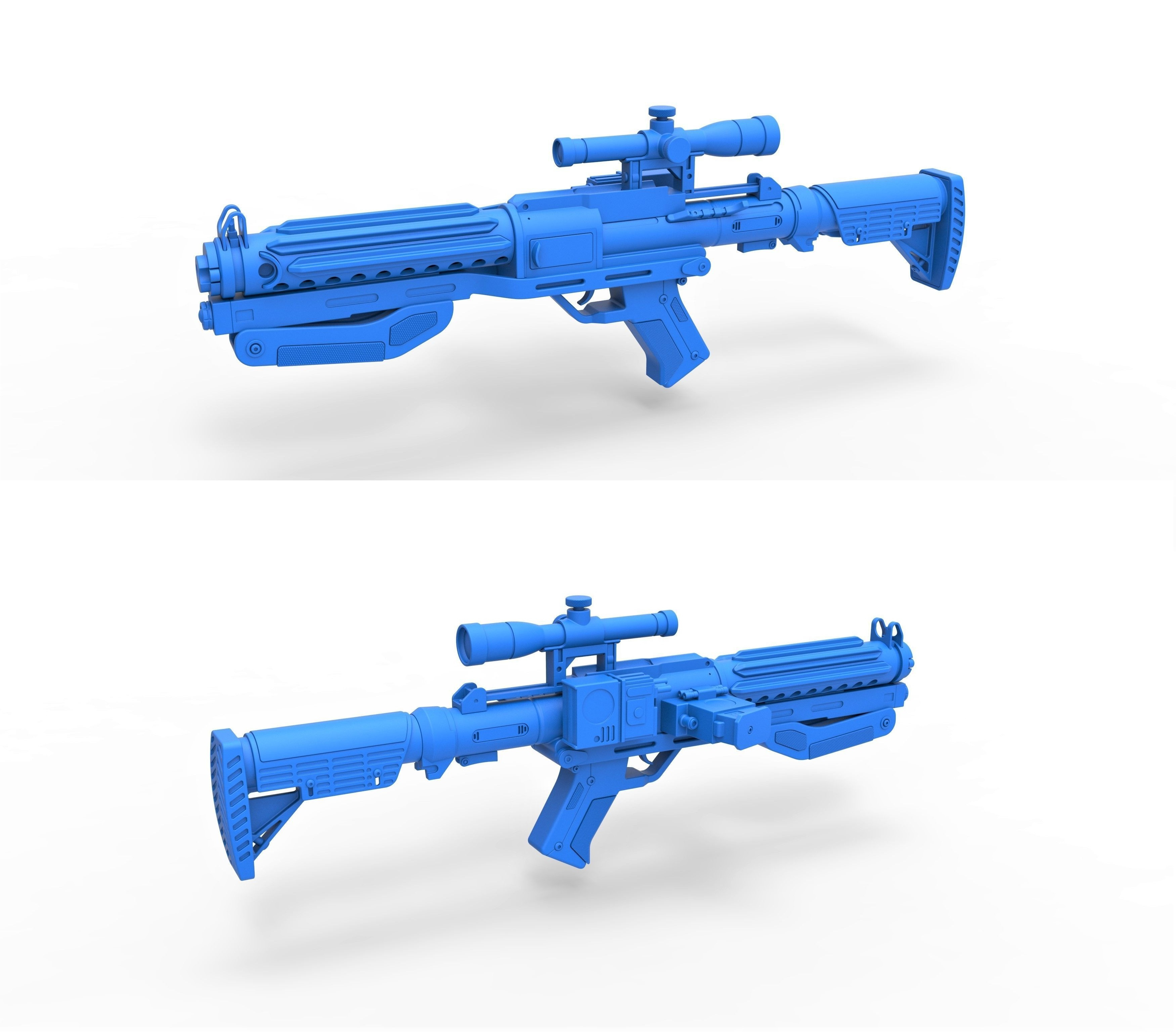 Blaster Rifle TLJ SE-44C 3D Print Model 3D Model