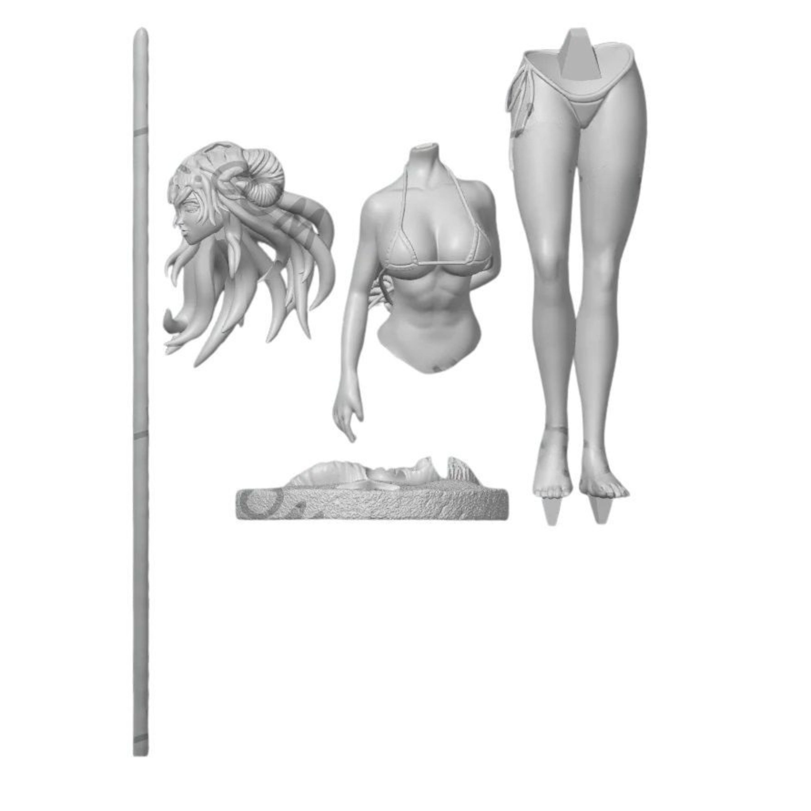 Bleach Nelliel Surfer Girls 3D Print Model 3D Model