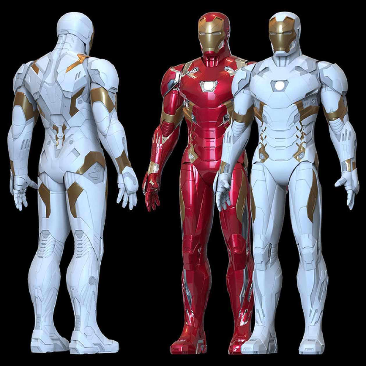 Iron Man Mark XLVI XLVII Armor MK 46 47 3D Print Model 3D Model