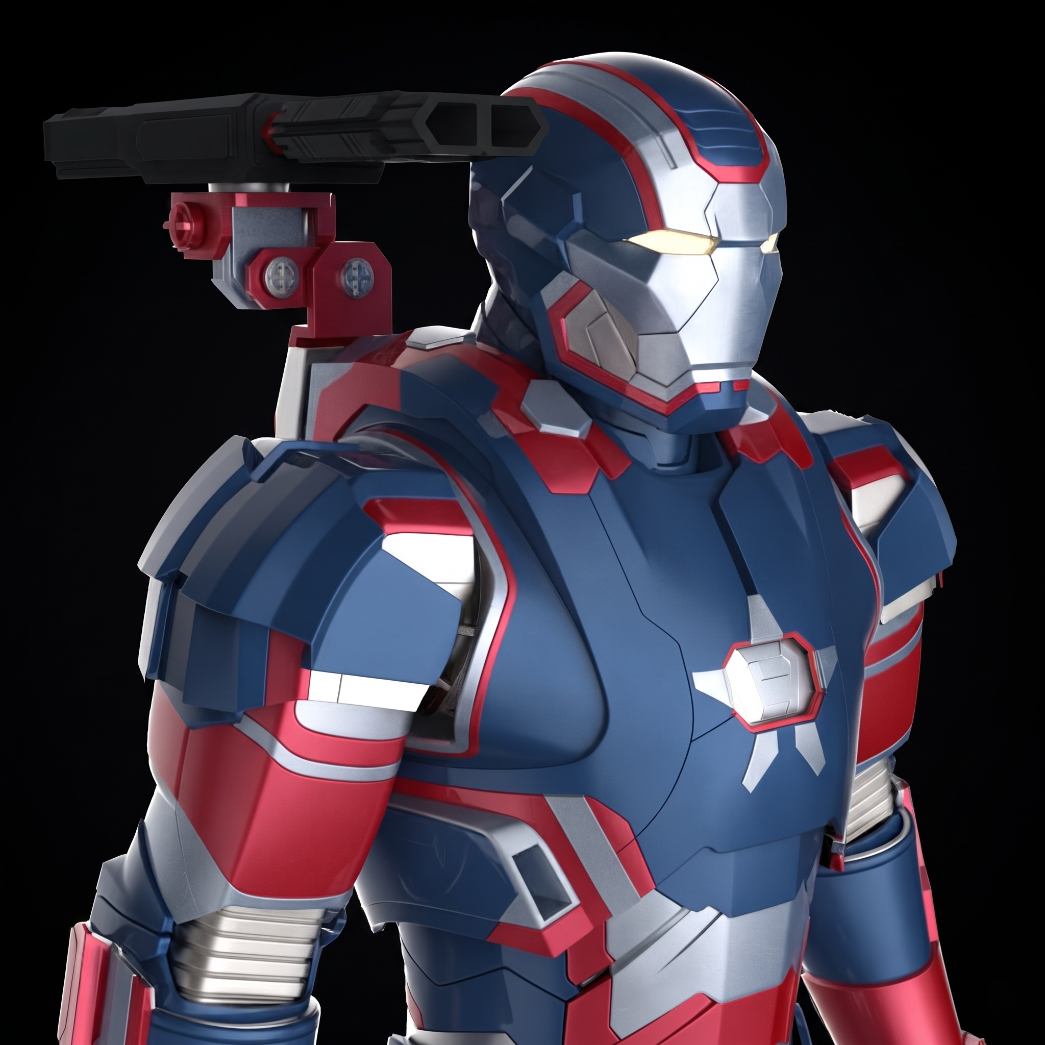 Iron Man Patriot Armor Suit From Iron Man 3 3D Print Model 3D Model