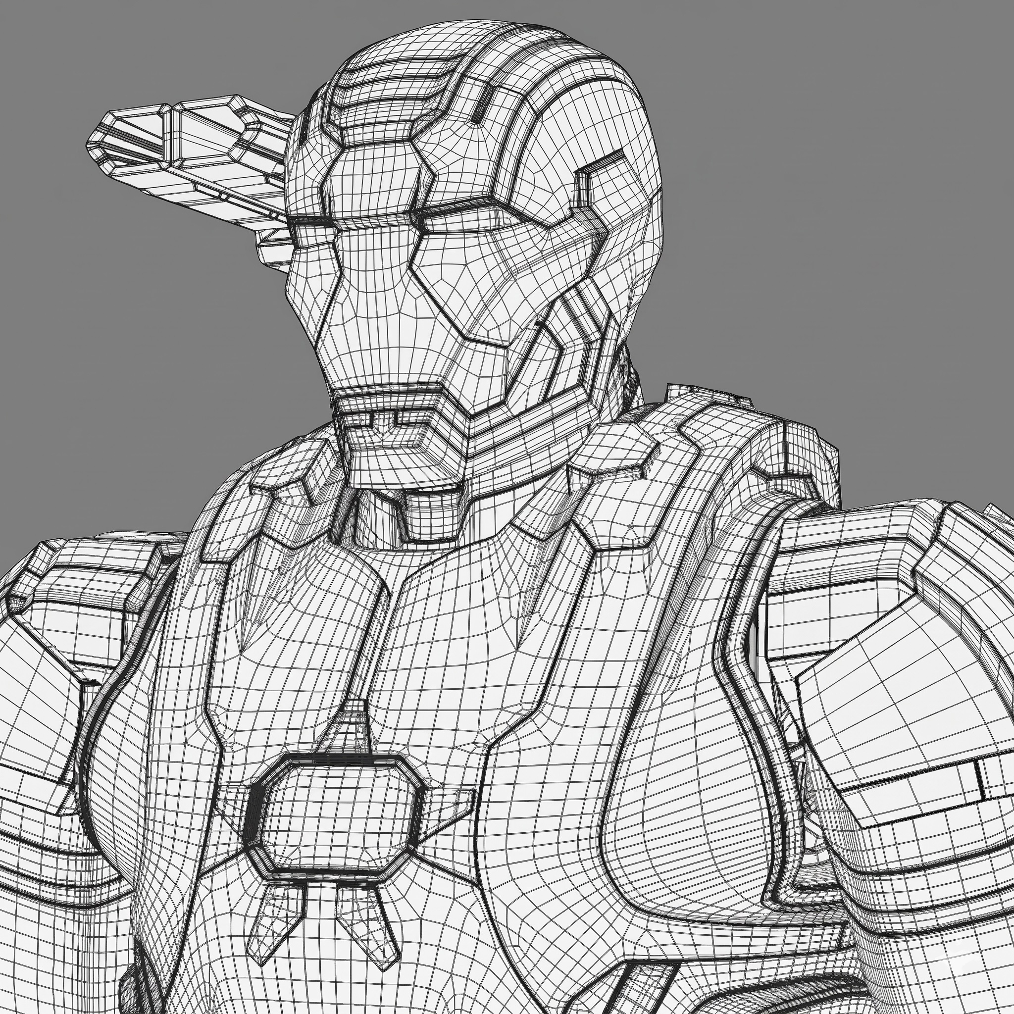 Iron Man Patriot Armor Suit From Iron Man 3 3D Print Model 3D Model