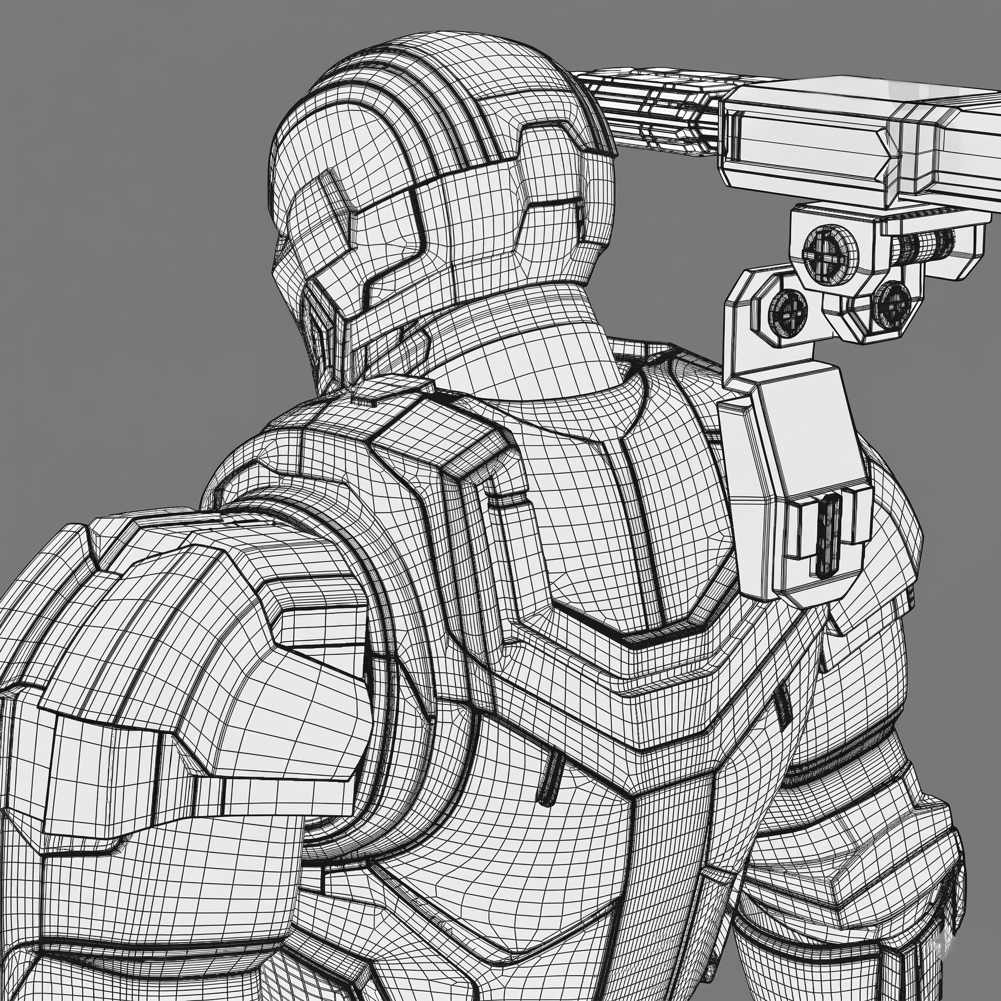 Iron Man Patriot Armor Suit From Iron Man 3 3D Print Model 3D Model