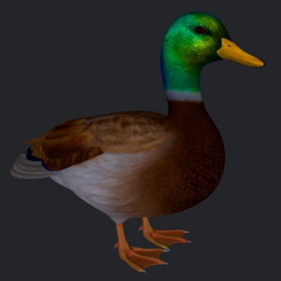 Mallard Duck Sculpture 3D Printable Model