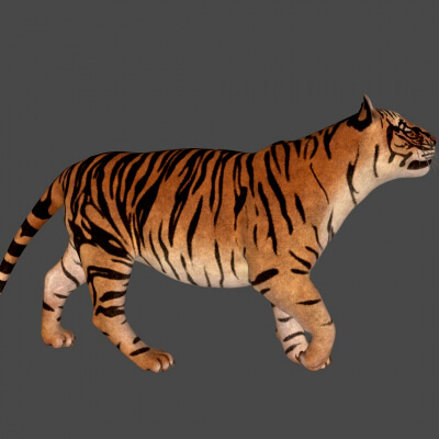 Realistic Tiger Sculpture 3D Print Model