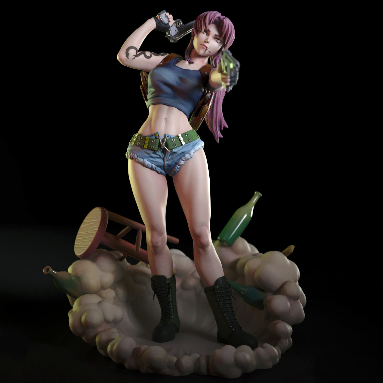 Revy - Black Lagoon 3D Print Model 3D Model