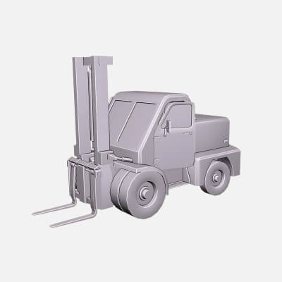 Heavy Forklift Cargo Loader Detailed 3D Print Model