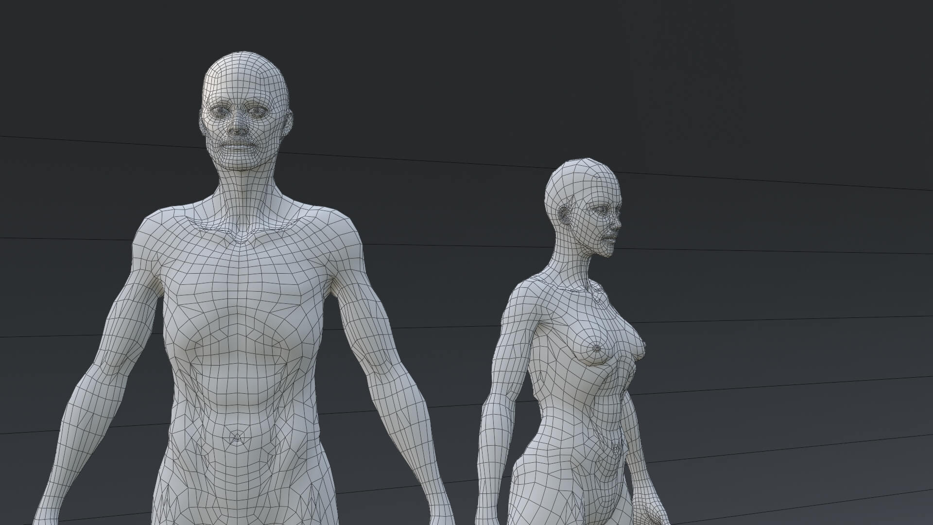 Realistic Male and Female Human Couple 3D Model (Rigged) by 3drealism