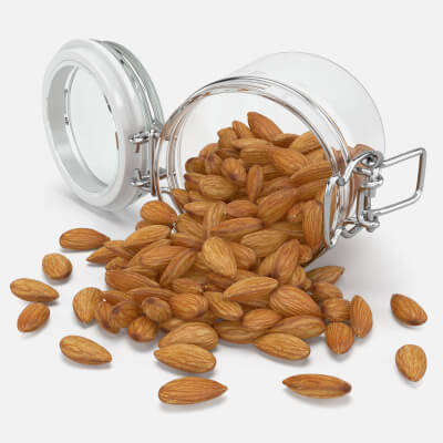 Almond Nuts Glass Jar
