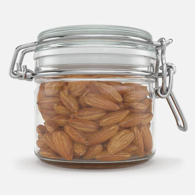 Almonds in a Glass Jar