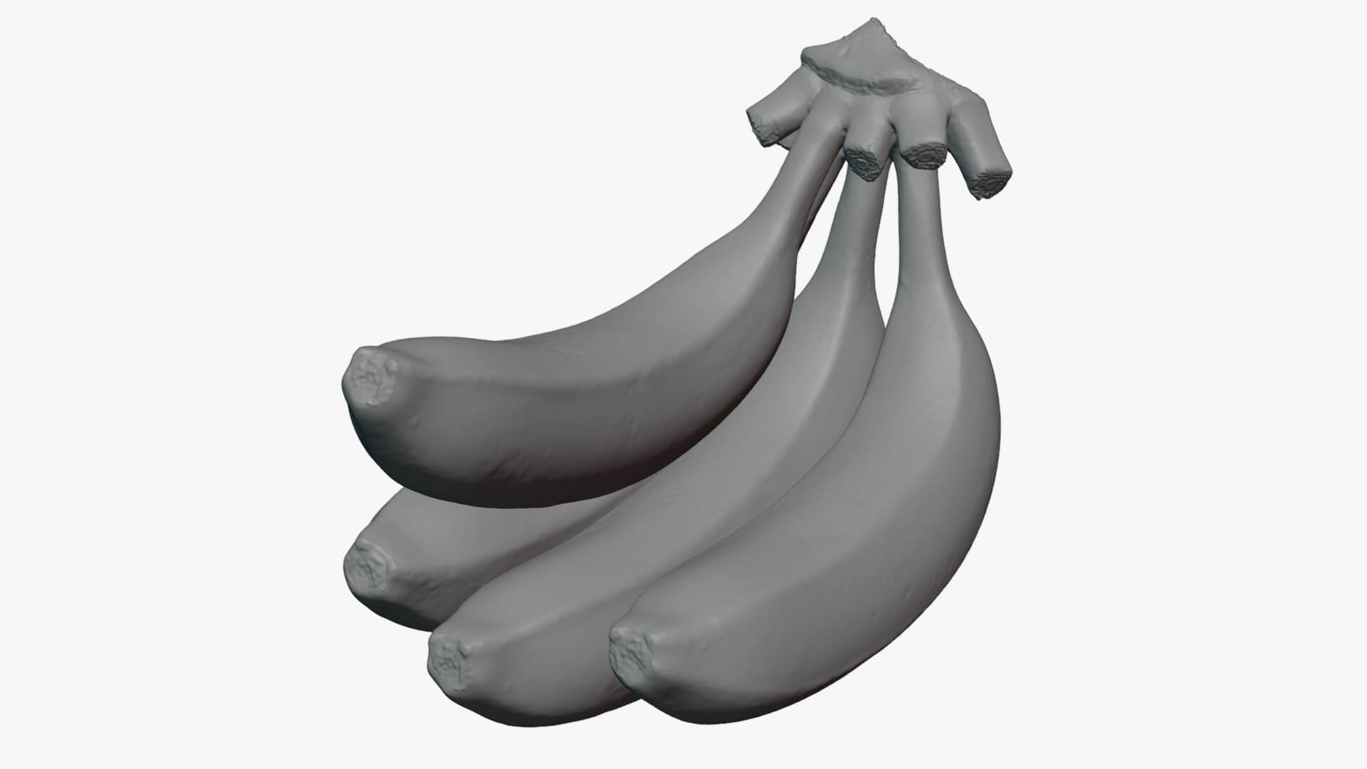 Banana Stem with Remaining Bananas - For 3D Print 3D Model