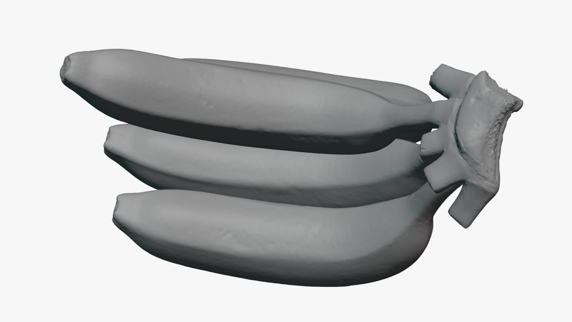 Banana Stem with Remaining Bananas - For 3D Print 3D Model