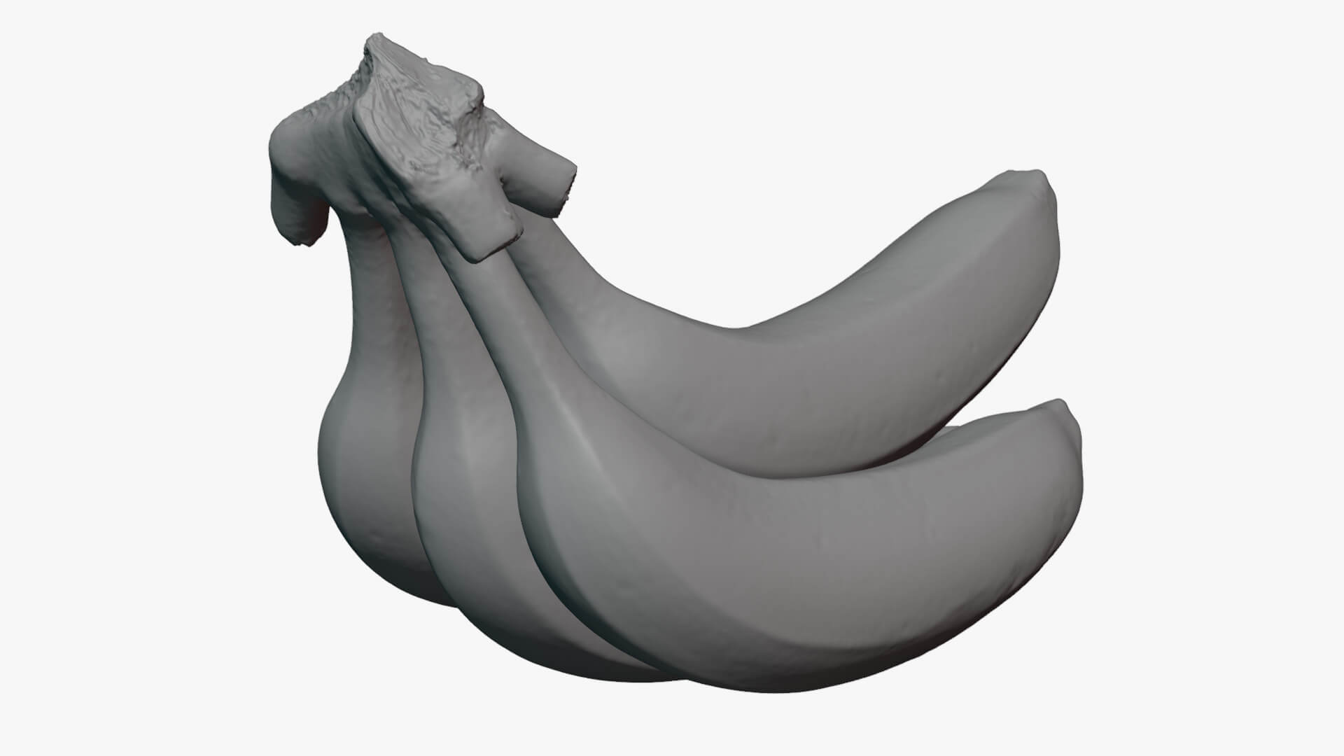 Banana Stem with Remaining Bananas - For 3D Print 3D Model