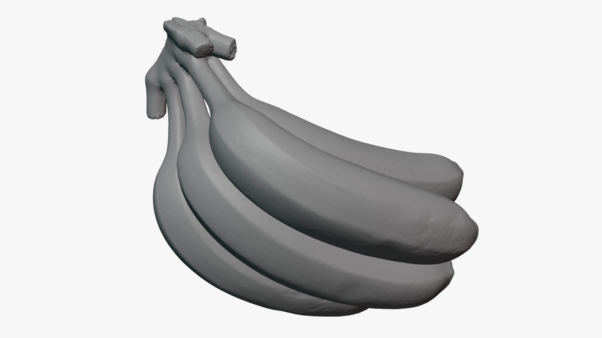 Banana Stem with Remaining Bananas - For 3D Print 3D Model