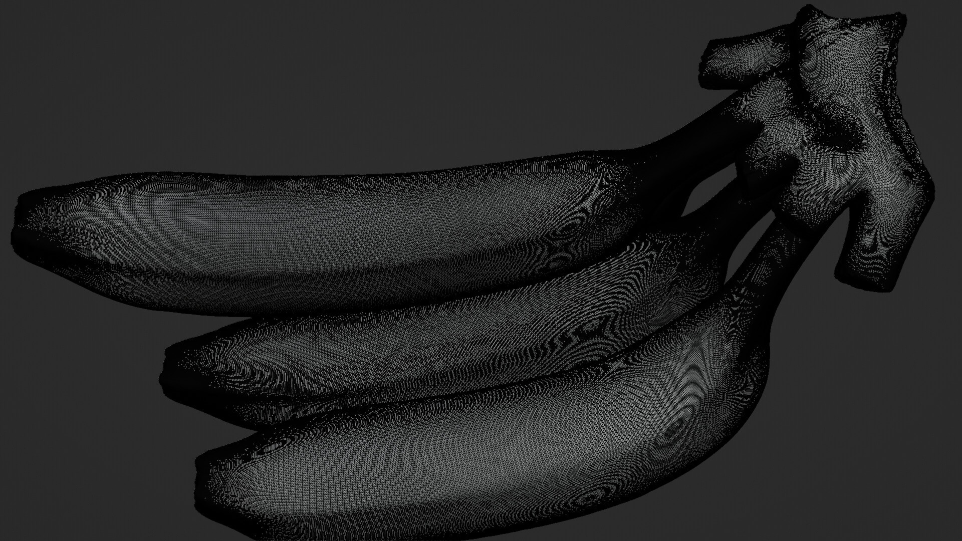 Banana Stem with Remaining Bananas - For 3D Print 3D Model