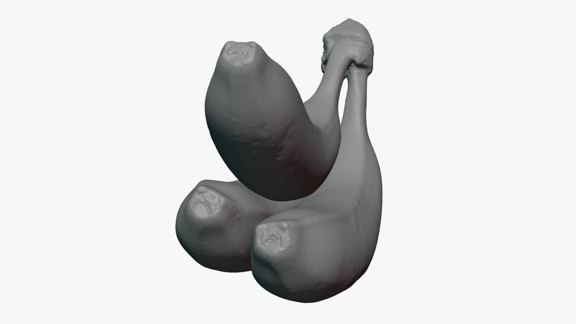 Banana Trio Bunch - For 3D Print 3D Model