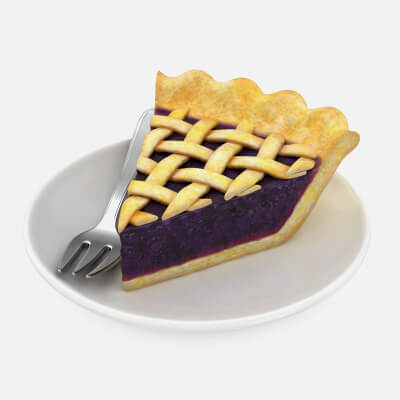 Blueberry Lattice Pie on Plate
