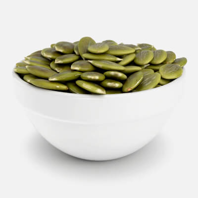 Ceramic Bowl Full With Pumpkin Seeds