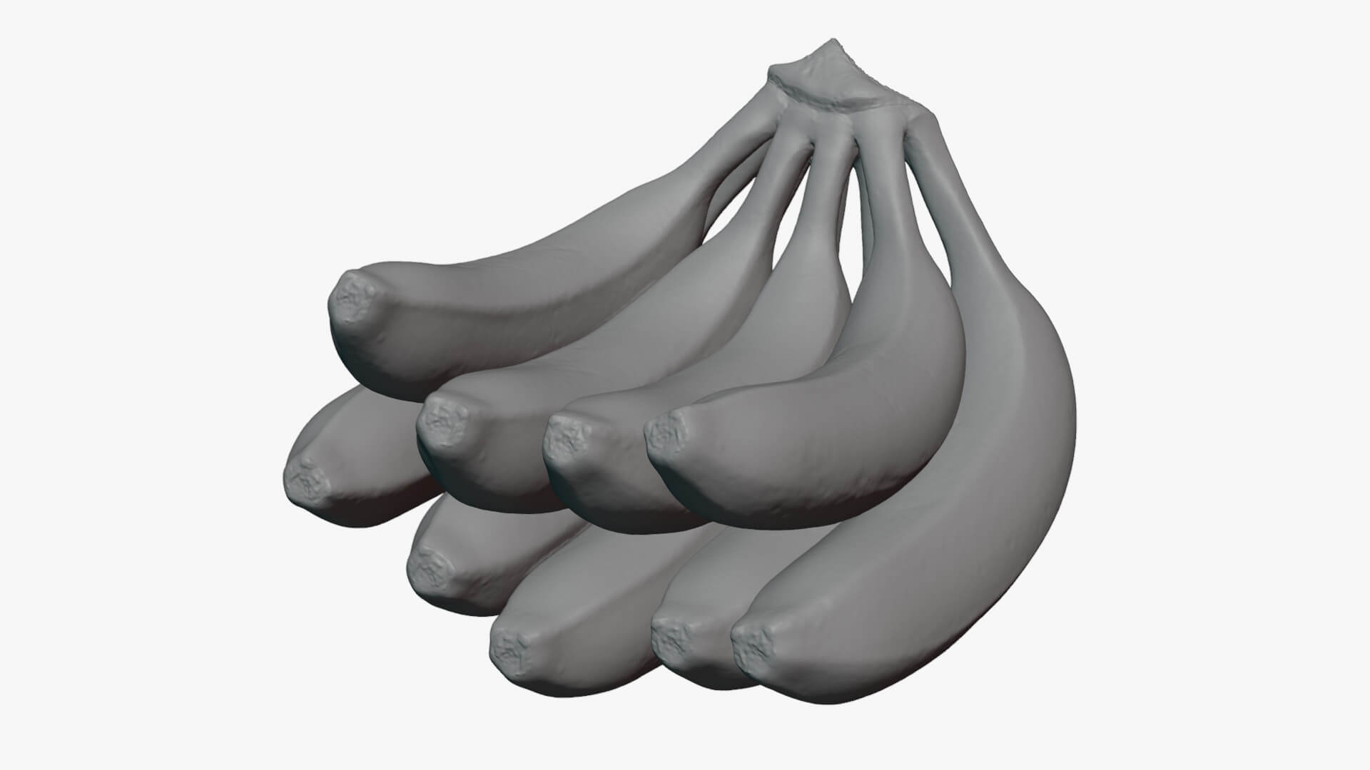 Fresh Banana Bunch - For 3D Print 3D Model