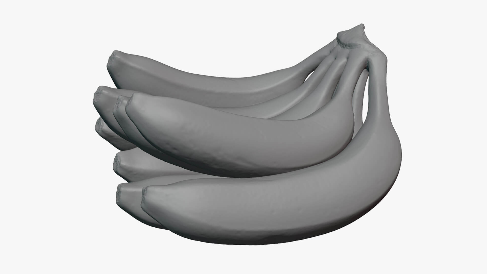Fresh Banana Bunch - For 3D Print 3D Model