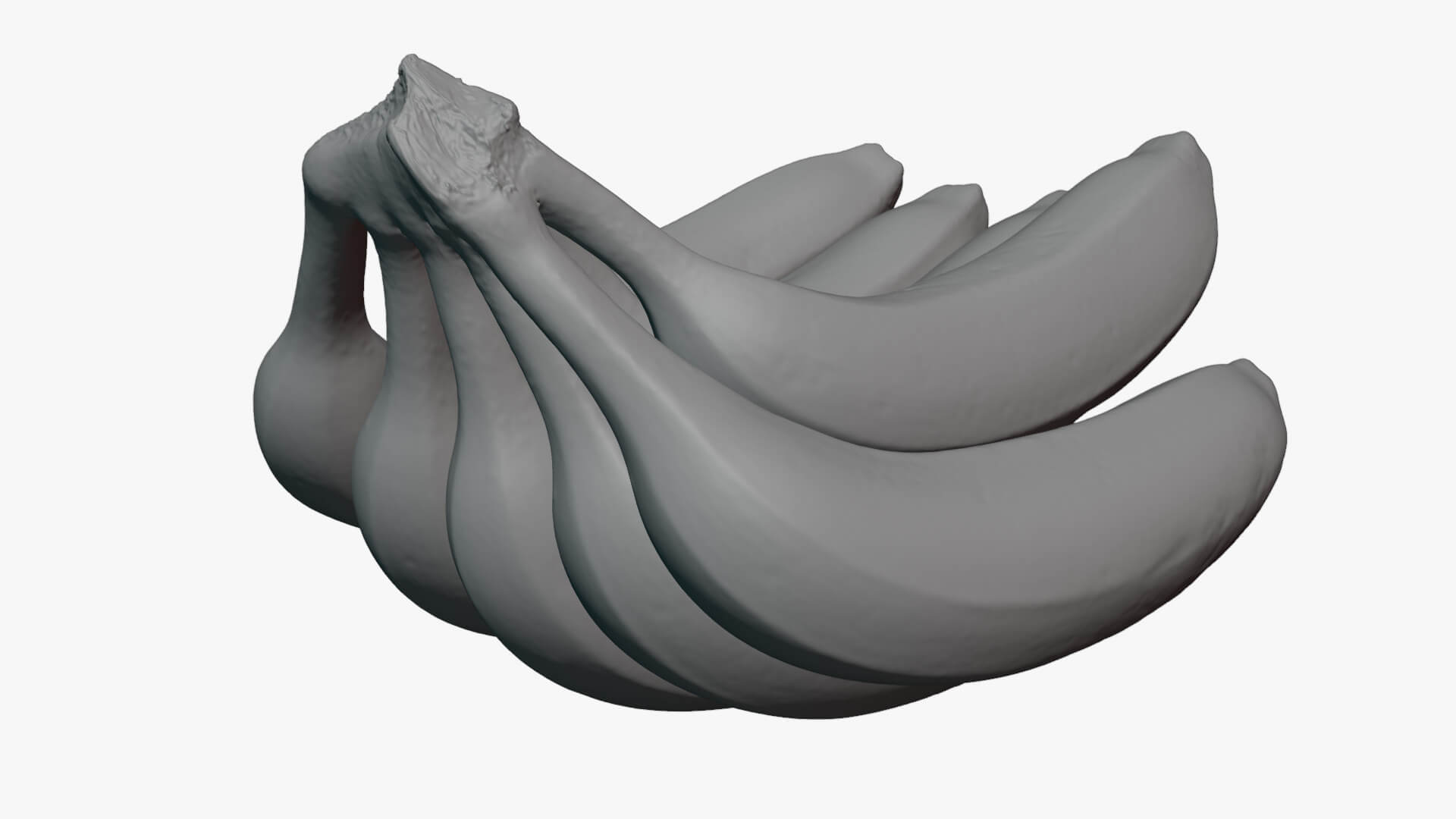 Fresh Banana Bunch - For 3D Print 3D Model