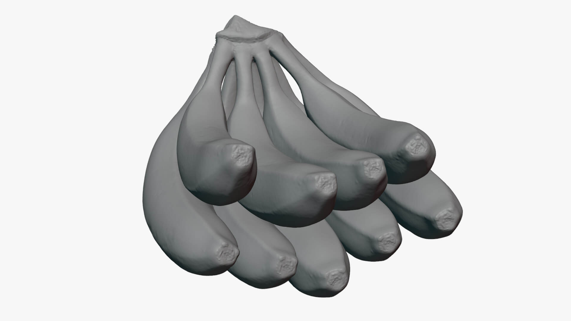 Fresh Banana Bunch - For 3D Print 3D Model