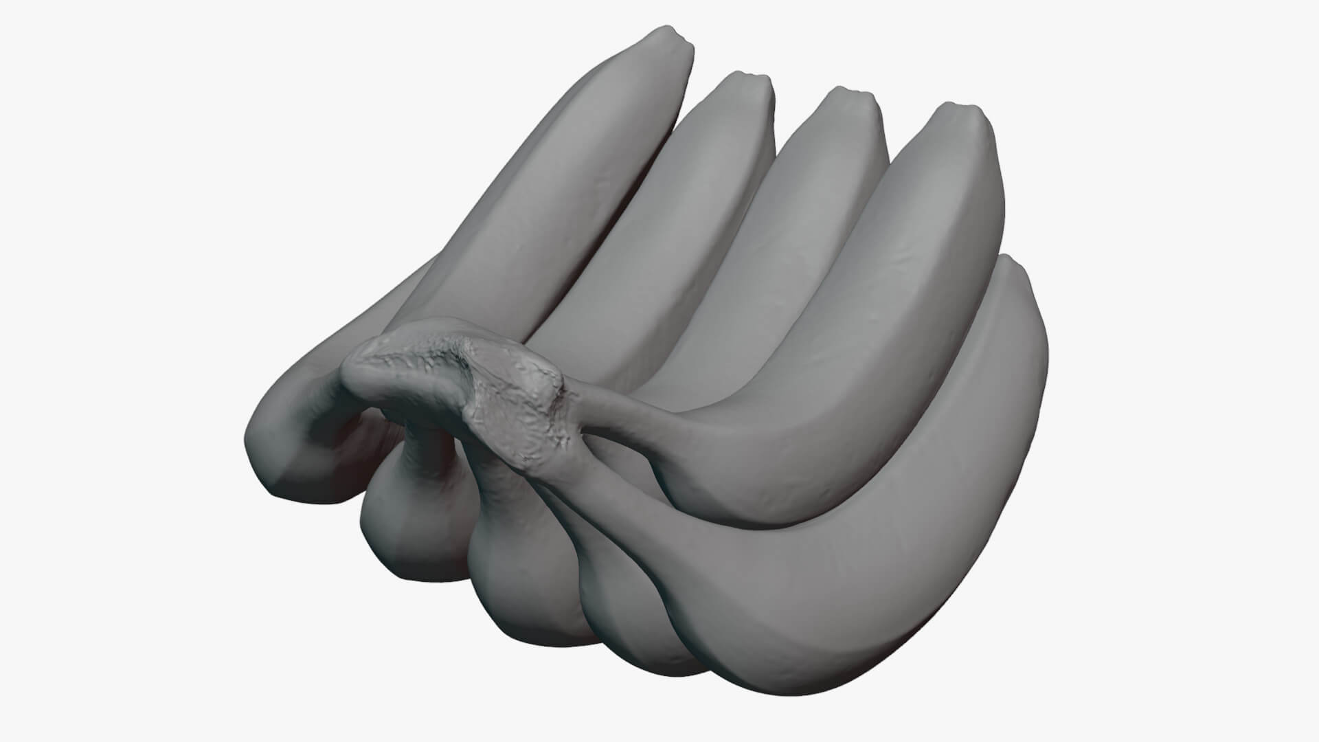 Fresh Banana Bunch - For 3D Print 3D Model