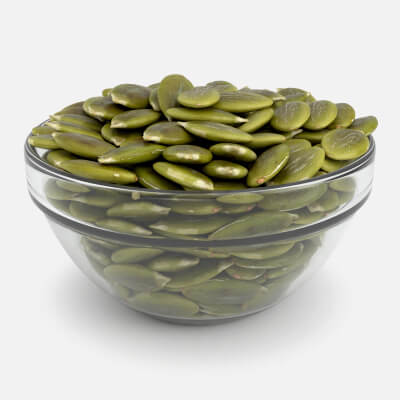 Glass Bowl Full With Pumpkin Seeds