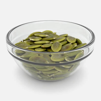 Glass Bowl Of Pumpkin Seeds