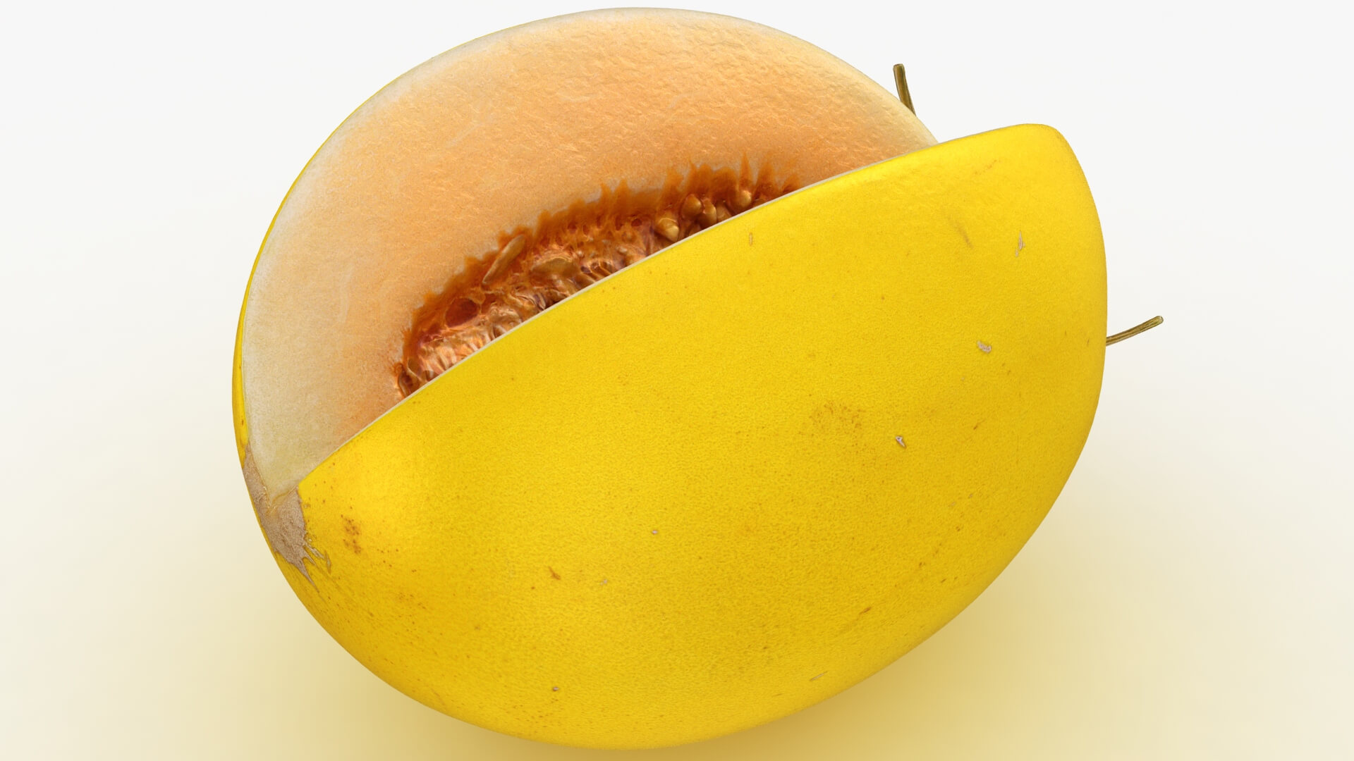 Golden Cantaloupe Cut 3D Model