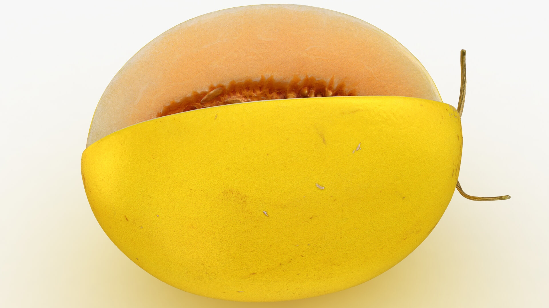 Golden Cantaloupe Cut 3D Model