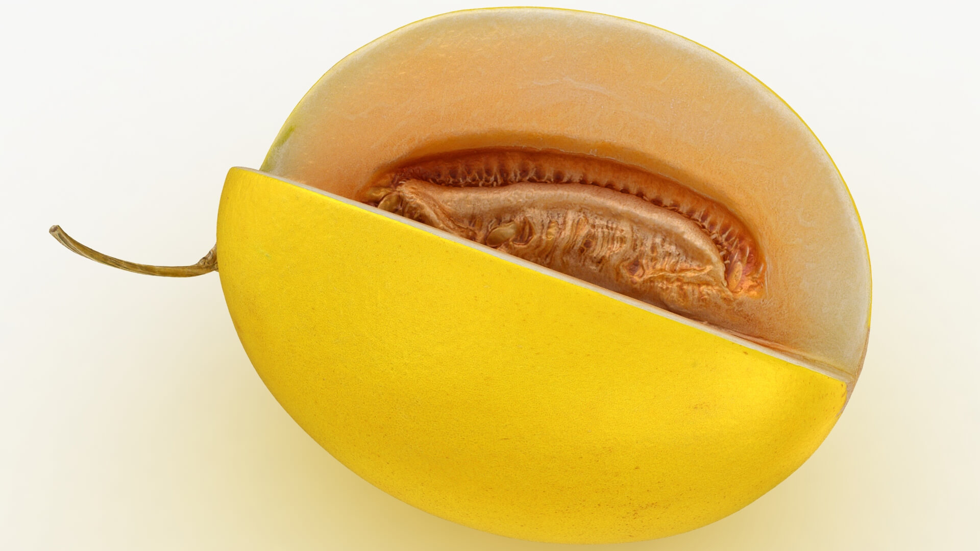 Golden Cantaloupe Cut 3D Model