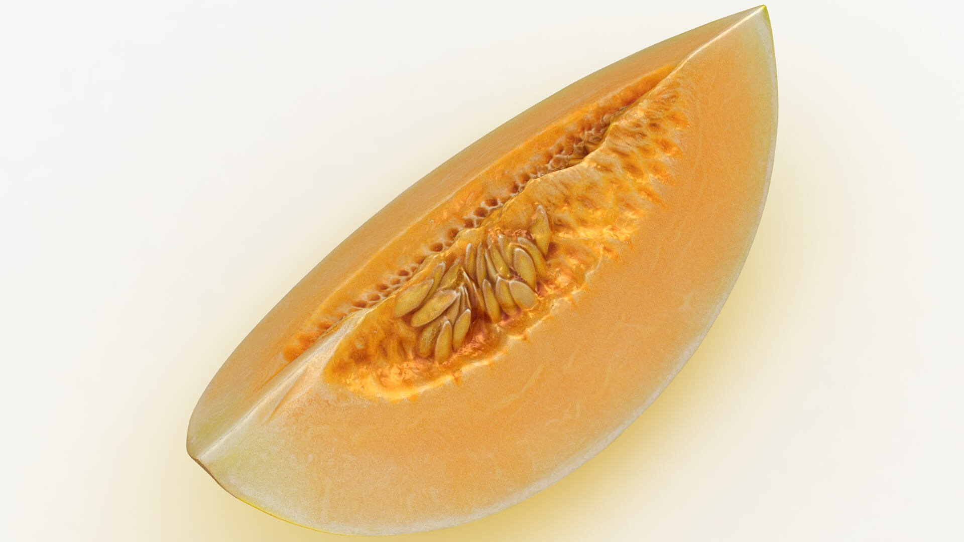 Golden Cantaloupe Slice 3D Model