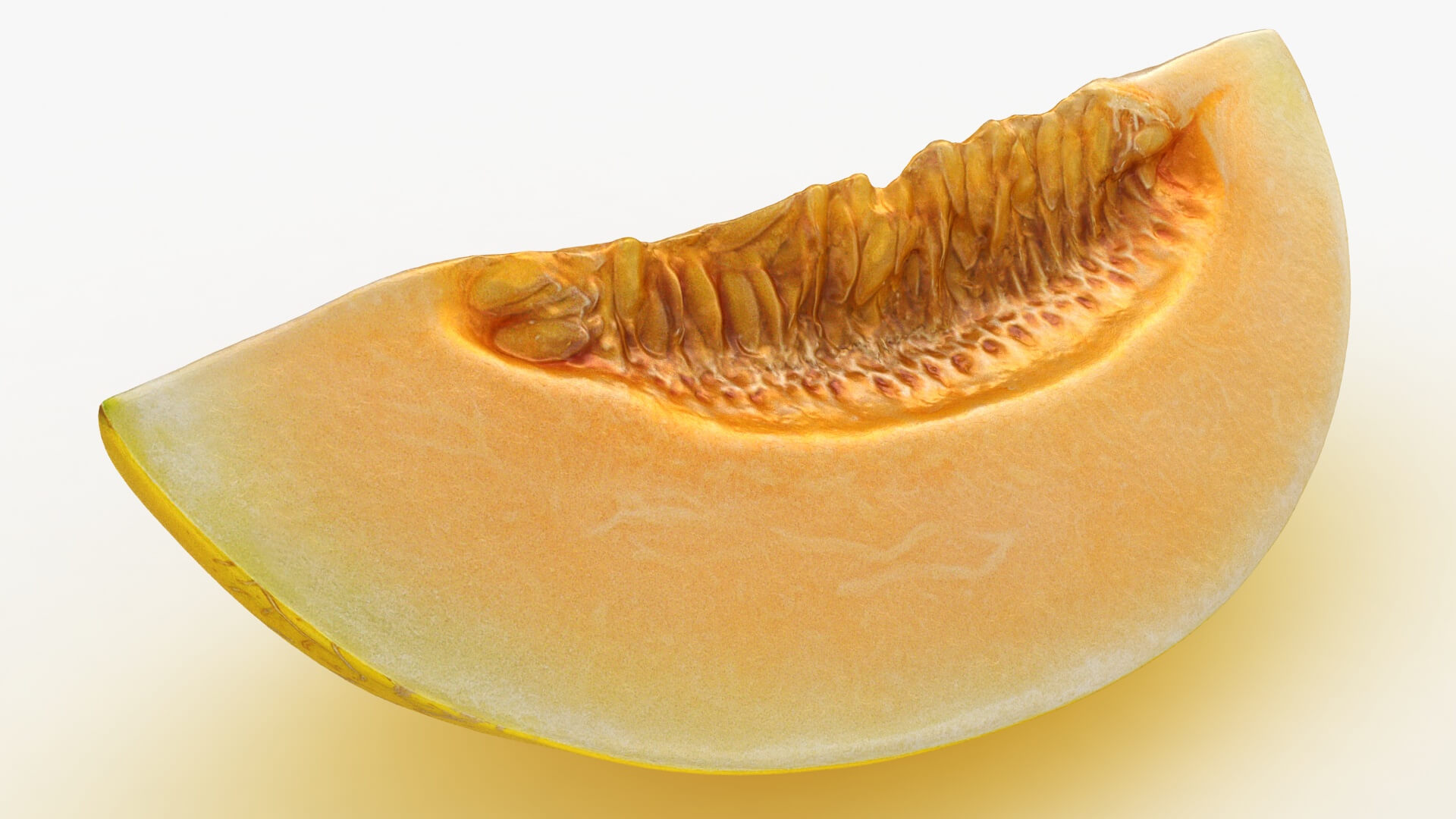 Golden Cantaloupe Slice 3D Model