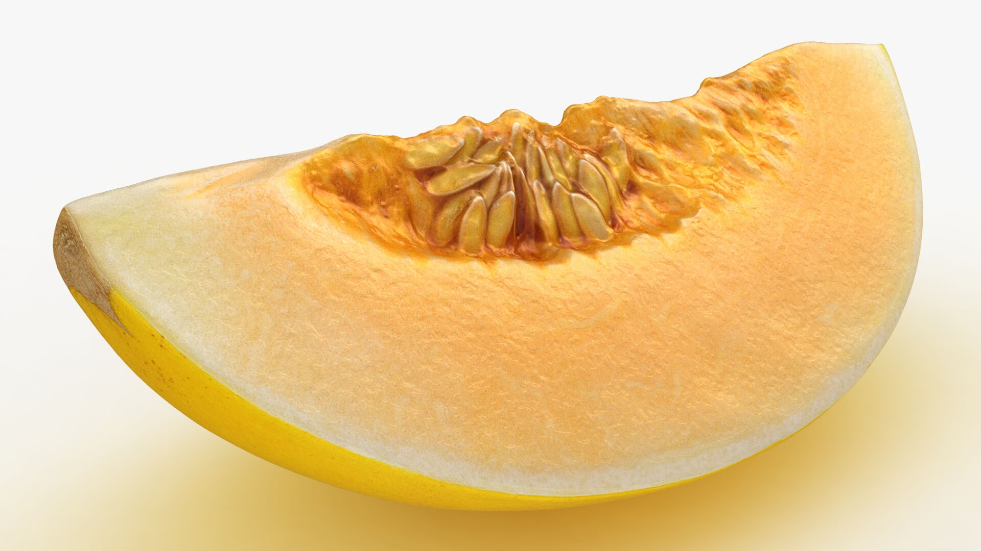 Golden Cantaloupe Slice 3D Model