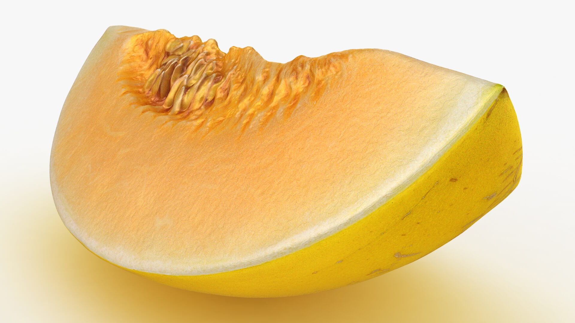 Golden Cantaloupe Slice 3D Model