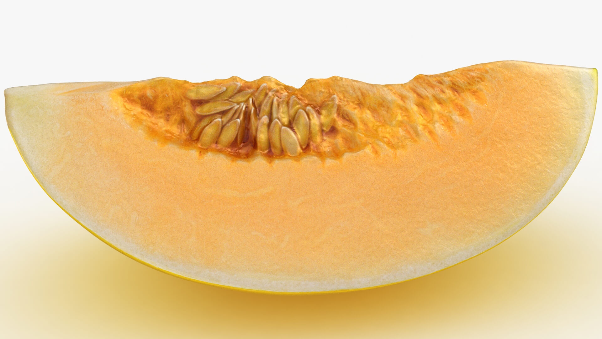 Golden Cantaloupe Slice 3D Model