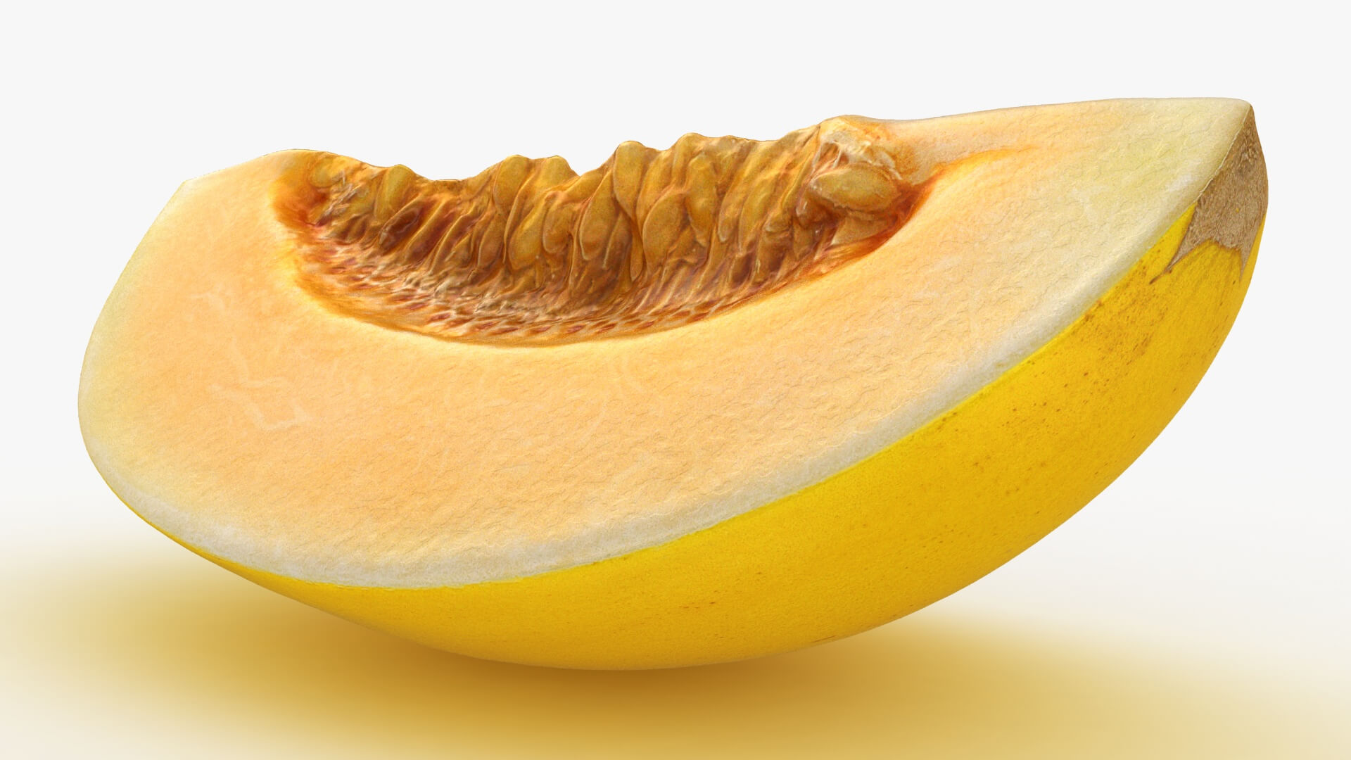 Golden Cantaloupe Slice 3D Model