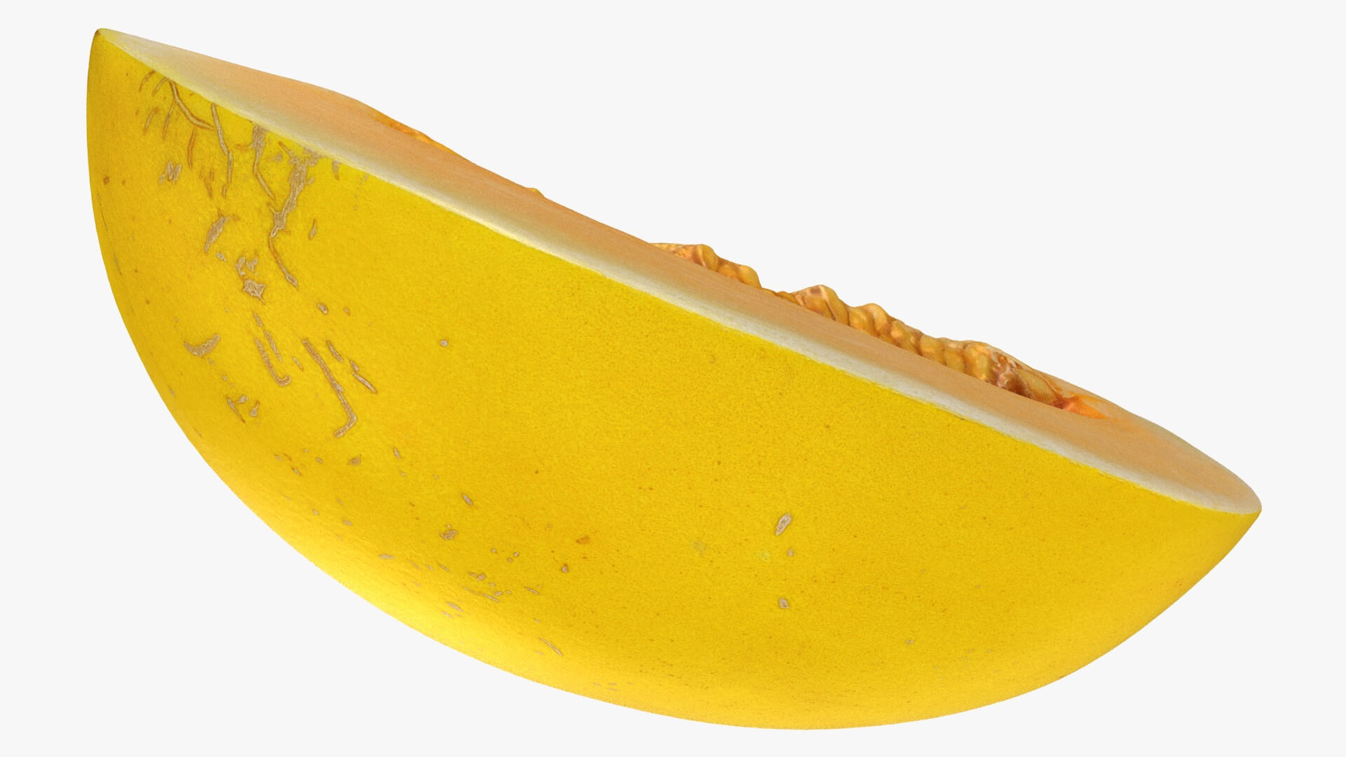 Golden Cantaloupe Slice 3D Model